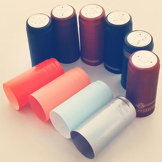 Capsules rétractables en PVC vert mat pour fermeture de bouteille d'huile d'olive, 32,4 x 50 mm