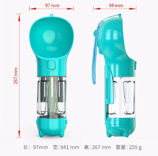 En gros Portable Chien Bouteille D'eau Alimentaire 3in1 Animaux Voyage Distributeur D'eau Chien Voyage Bol D'eau Logo Personnalisé Accessoires Pour Animaux