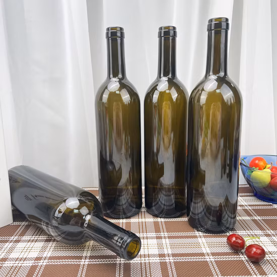 Bouteille de vin en verre vide de forme de Bordeaux Bouteille de vin rouge Bouteille de Bourgogne Personnalisée