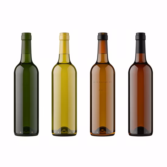 Bouteille de vin en verre vert clair champagne 750 ml avec bouchon